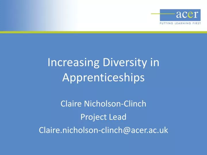 increasing diversity in apprenticeships