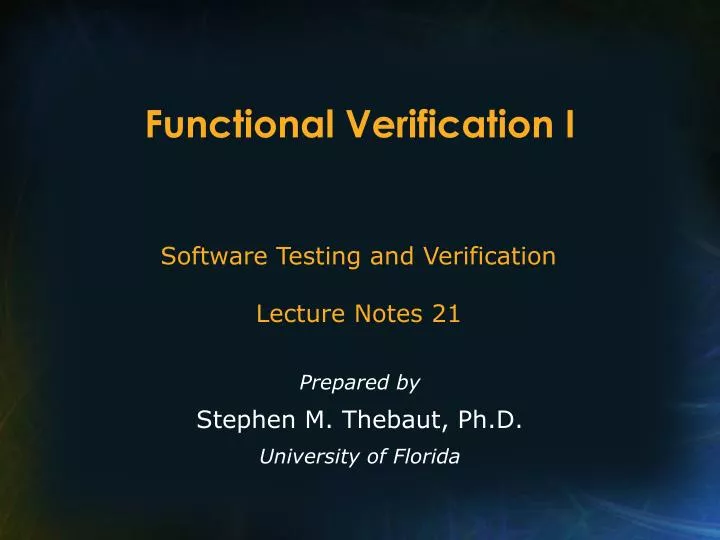 functional verification i