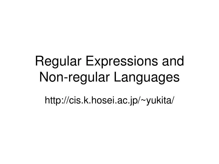 regular expressions and non regular languages