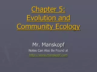 Chapter 5: Evolution and Community Ecology