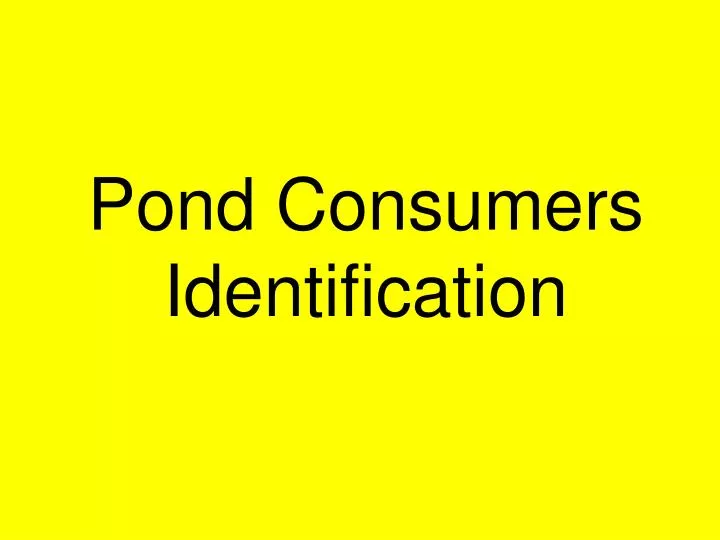 pond consumers identification
