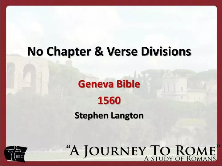 no chapter verse divisions