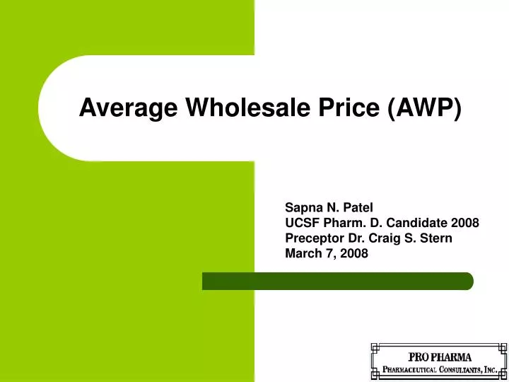 average wholesale price awp