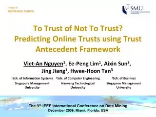 To Trust of Not To Trust? Predicting Online Trusts using Trust Antecedent Framework