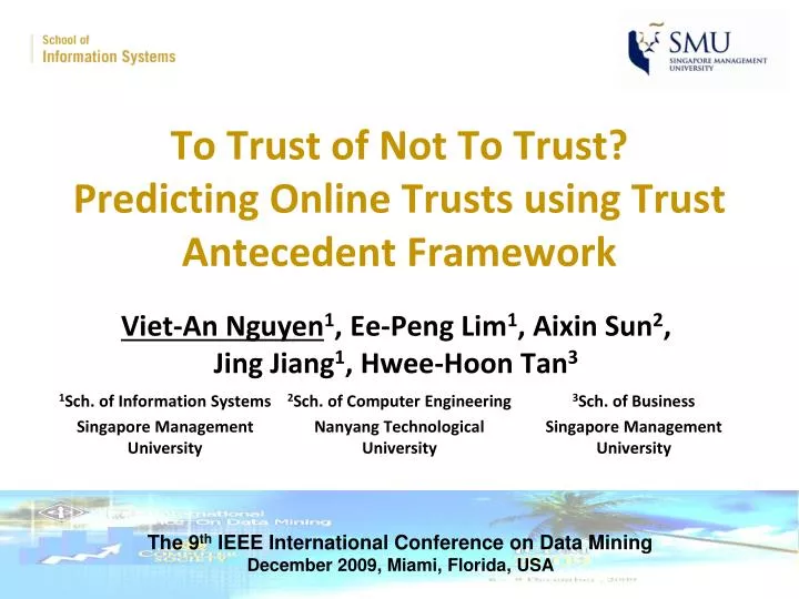 to trust of not to trust predicting online trusts using trust antecedent framework