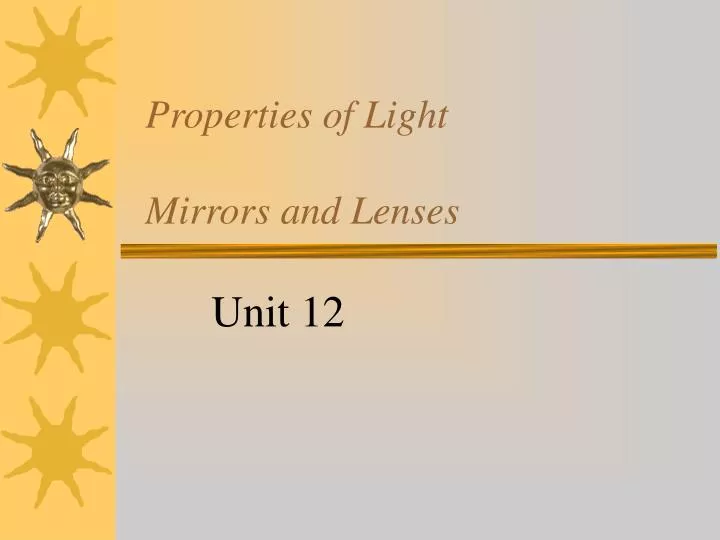 properties of light mirrors and lenses