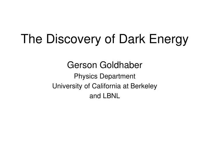the discovery of dark energy
