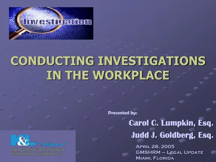 conducting investigations in the workplace