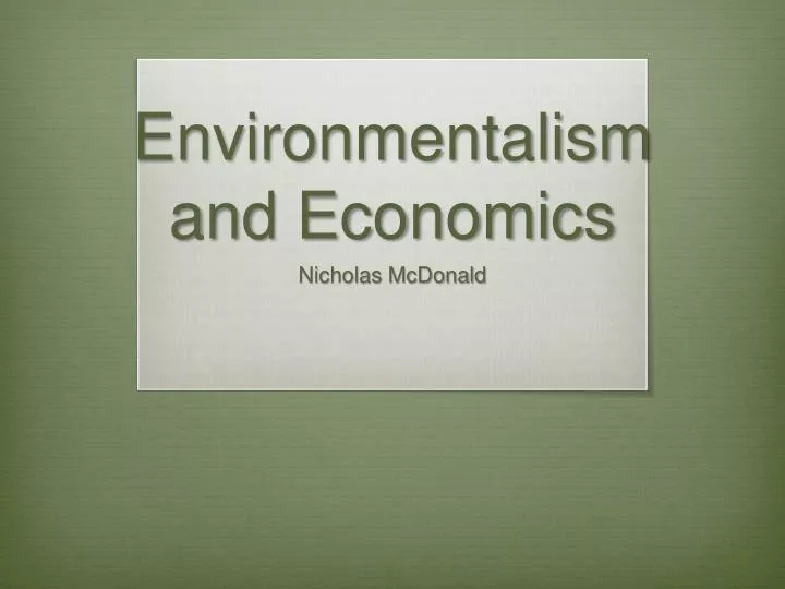 environmentalism and economics