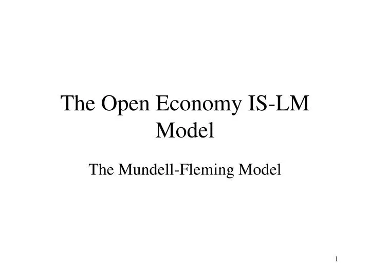the open economy is lm model