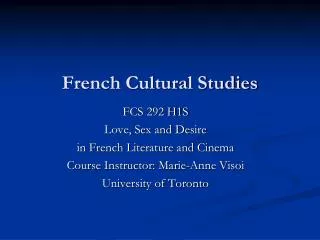 French Cultural Studies