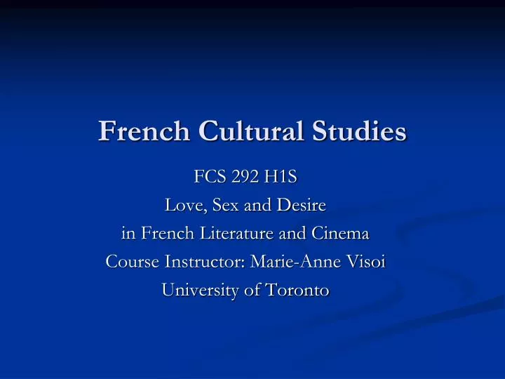 french cultural studies