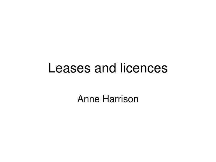 leases and licences