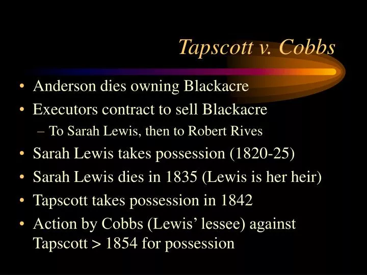 tapscott v cobbs