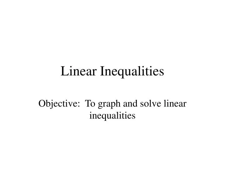 linear inequalities
