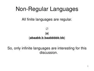 Non-Regular Languages