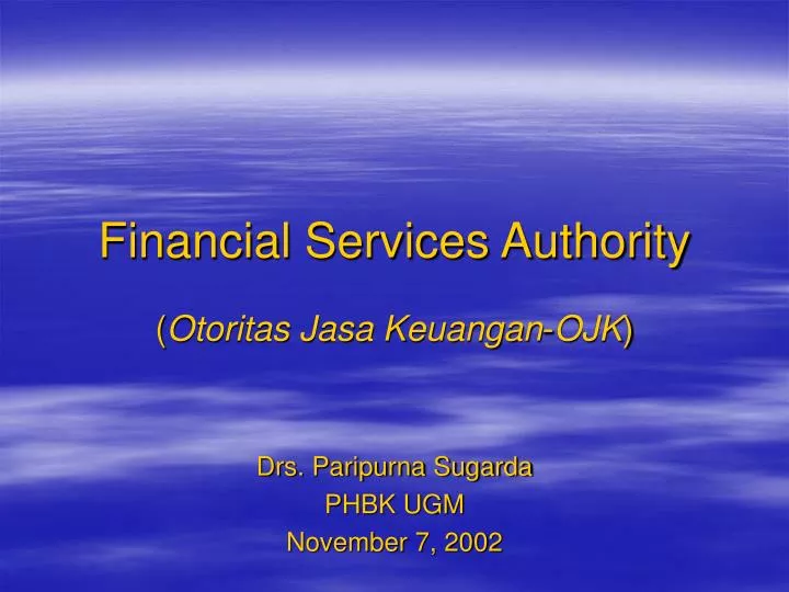financial services authority