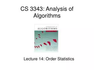 CS 3343: Analysis of Algorithms