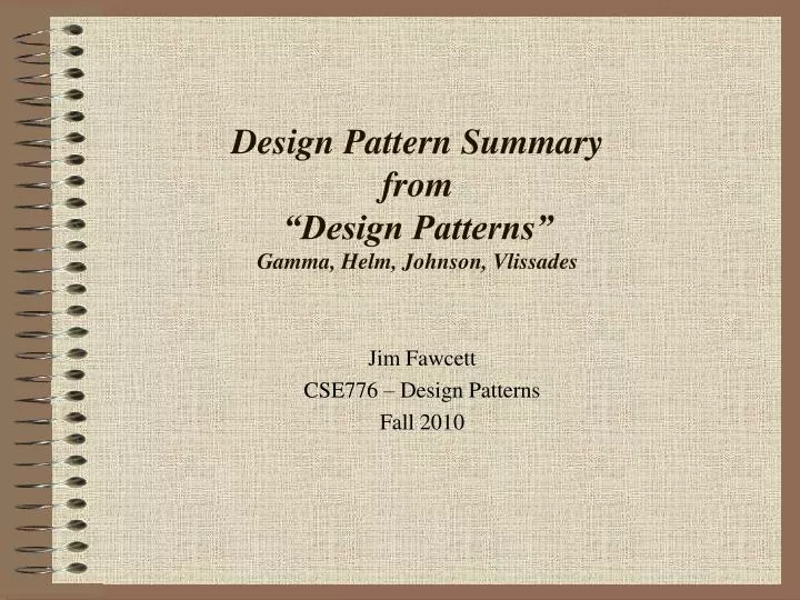 design pattern summary from design patterns gamma helm johnson vlissades