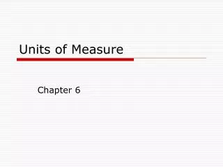 units of measure