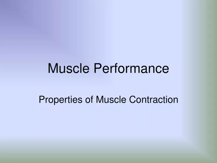 muscle performance