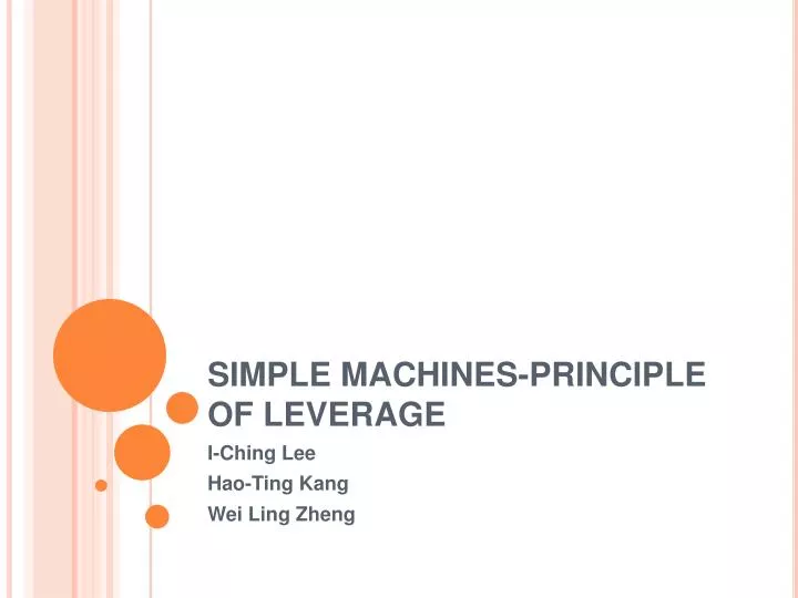 simple machines principle of leverage