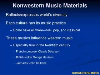 Nonwestern Music Materials