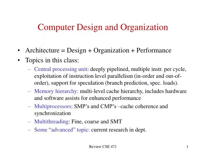 computer design and organization