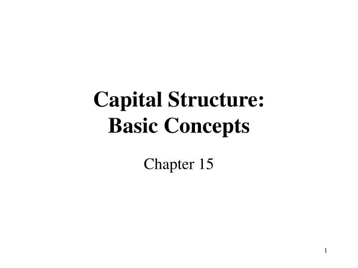 capital structure basic concepts