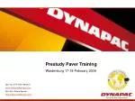 Prestudy Paver Training 			Wardenburg 17-18 February 2009 Dipl.-Ing. (FH) Volker Behrens Volker.Behrens@dynapac.com Dipl - slide 1