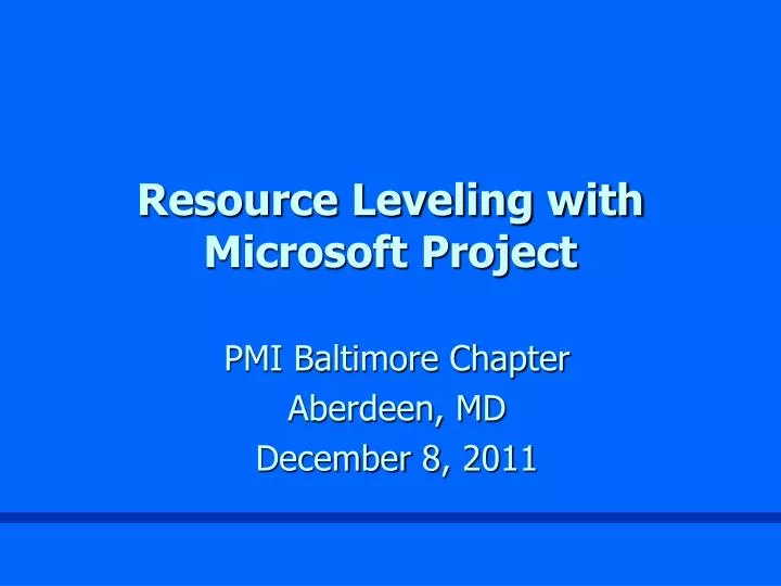 resource leveling with microsoft project