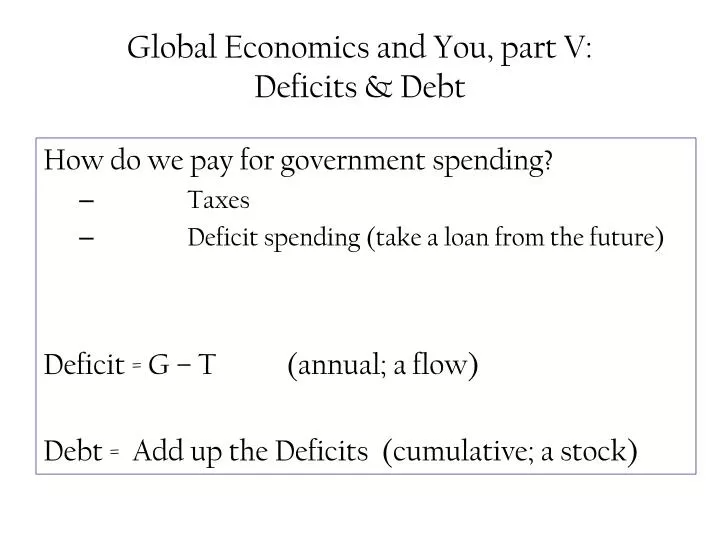 global economics and you part v deficits debt