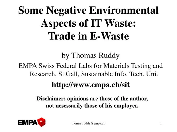 some negative environmental aspects of it waste trade in e waste