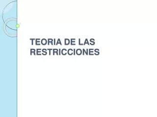 teoria de las restricciones