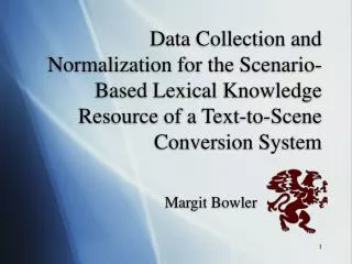 Data Collection and Normalization for the Scenario-Based Lexical Knowledge Resource of a Text-to-Scene Conversion System