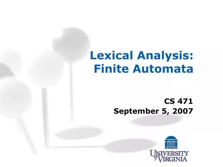 lexical analysis finite automata