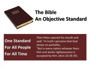 The Bible An Objective Standard