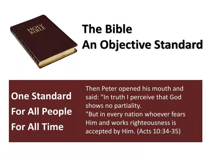 the bible an objective standard