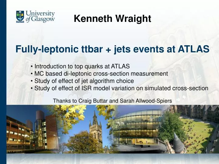 fully leptonic ttbar jets events at atlas