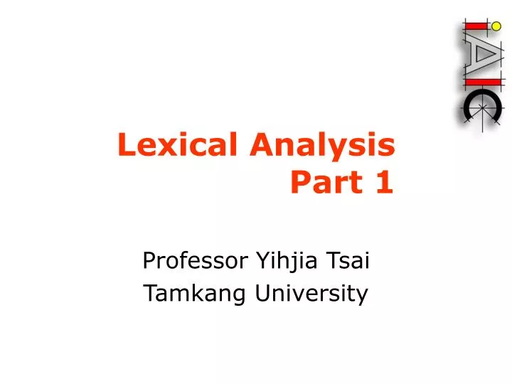 lexical analysis part 1