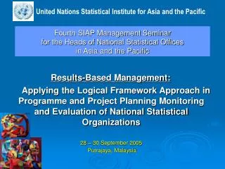 Fourth SIAP Management Seminar for the Heads of National Statistical Offices in Asia and the Pacific