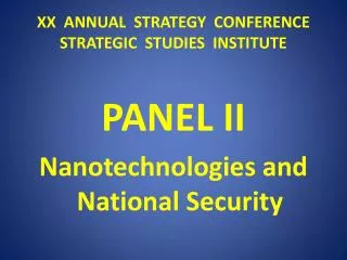 XX ANNUAL STRATEGY CONFERENCE STRATEGIC STUDIES INSTITUTE