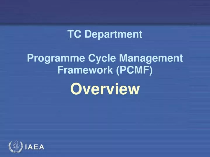 tc department programme cycle management framework pcmf