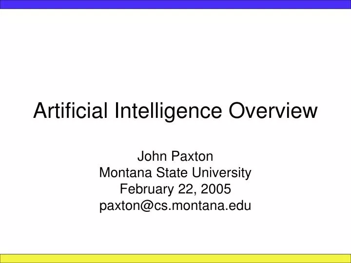 artificial intelligence overview