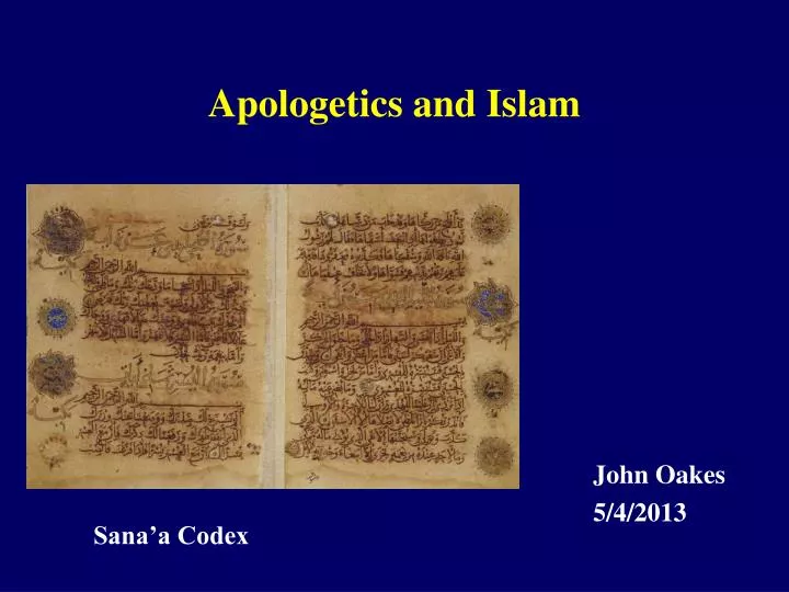 apologetics and islam