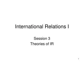 International Relations I