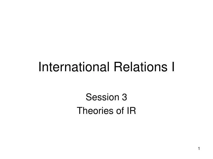 international relations i