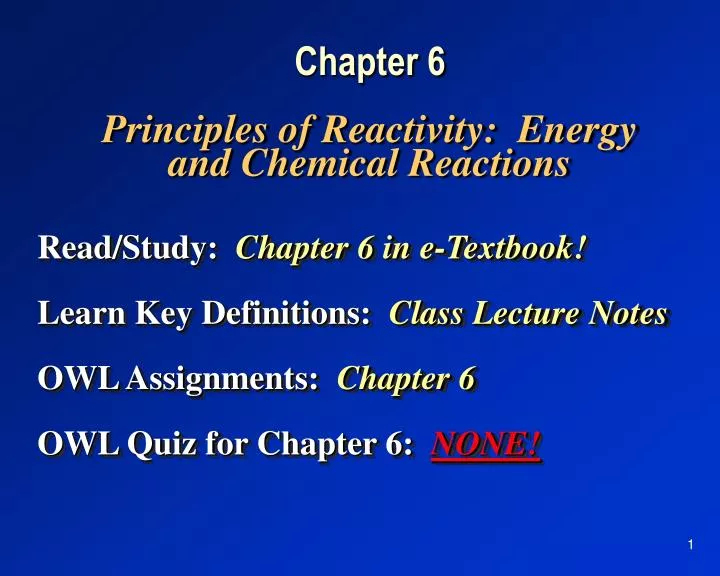 chapter 6 principles of reactivity energy and chemical reactions