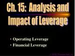 Operating Leverage Financial Leverage - slide 1