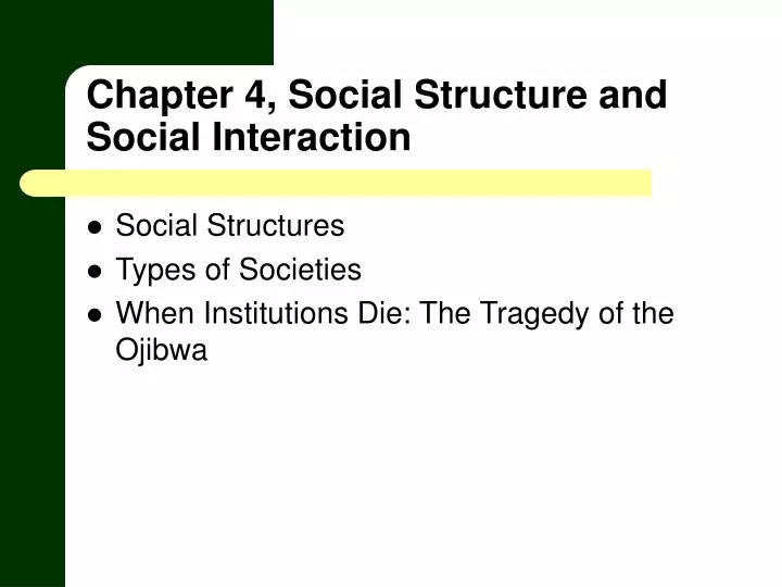 chapter 4 social structure and social interaction